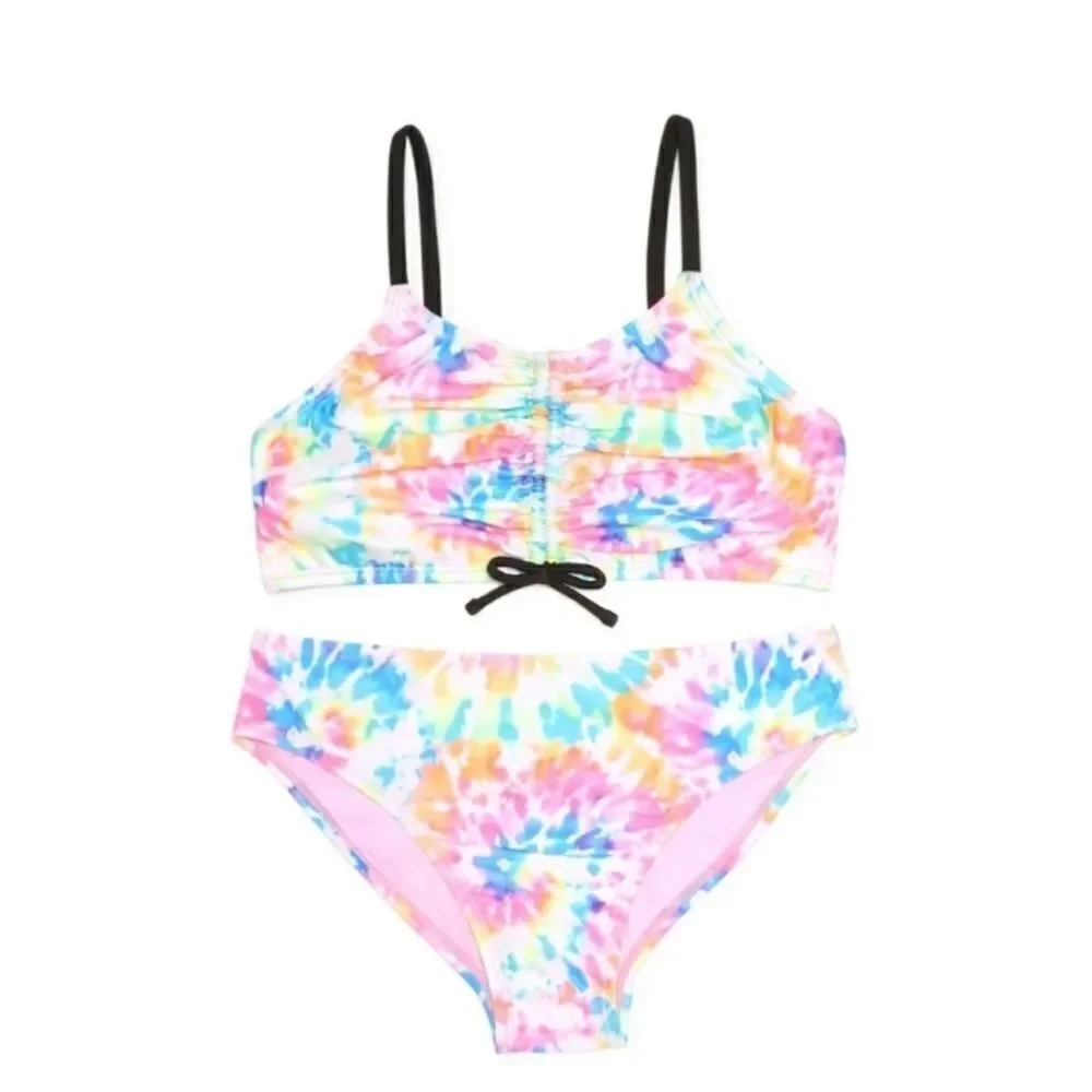 Girls Tie Dye Printed & Unicorn Bikini Swimsuit Bathing Suit 2-Pack Size L 10/12
